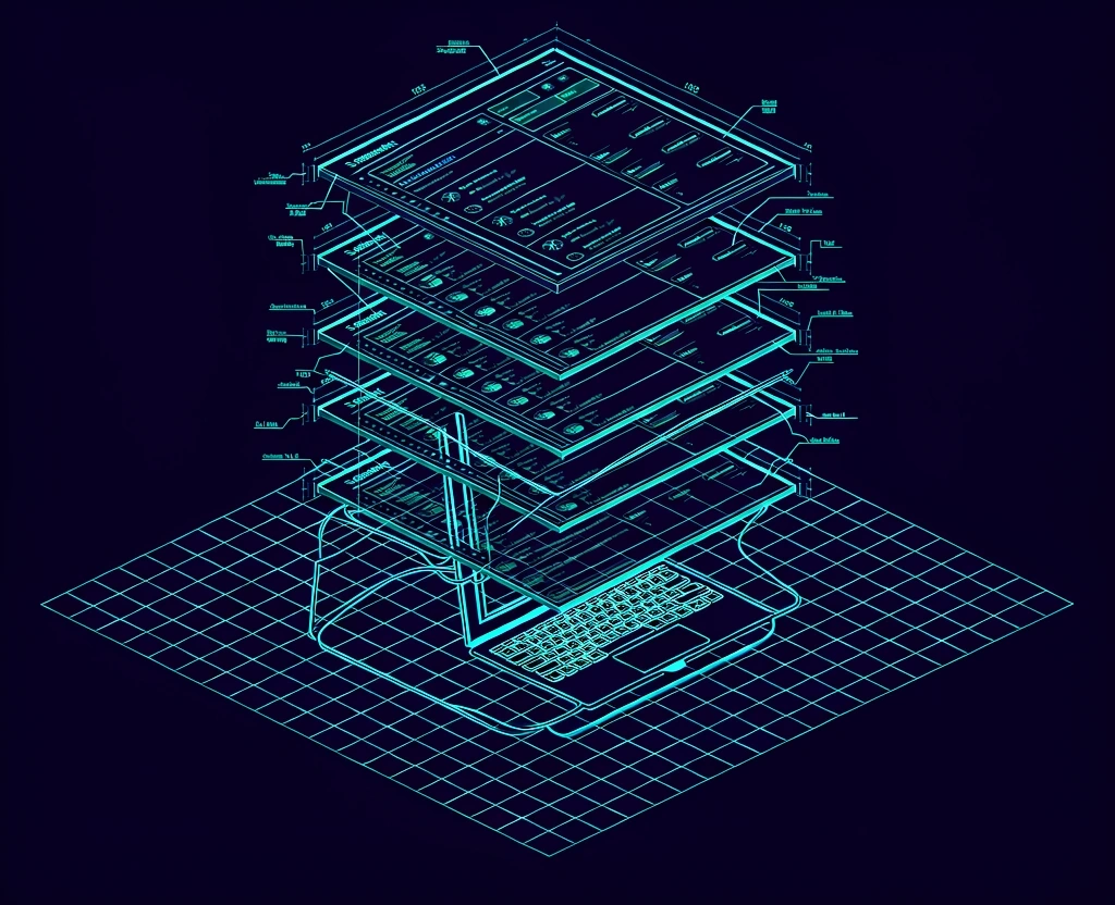 Exploded view diagram of an employee portal